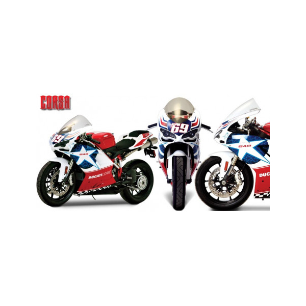 Bulle Ducati 1098 - S - R- BAYLISS Tricolore - 848 - Nicky Hayden - 1198 - S - Couleur : TRANSPARENT