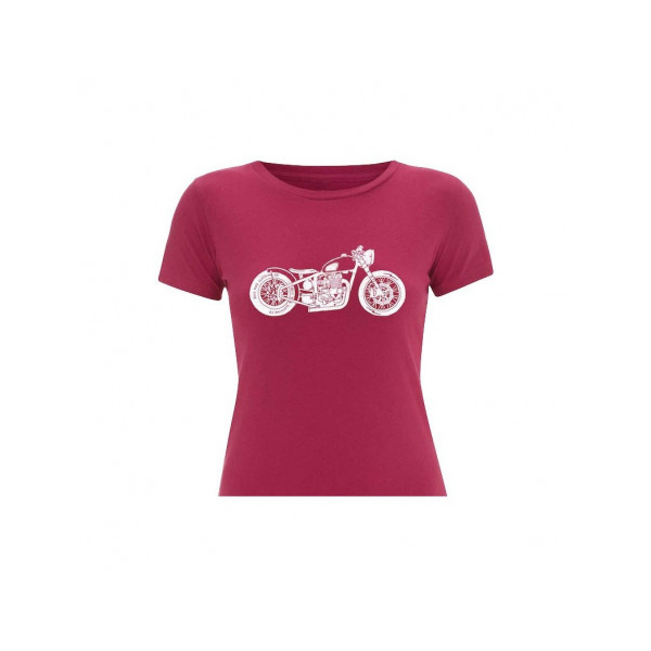 BIKE PINK OILY RAG TEE SHIRT ROSE FEMME - L