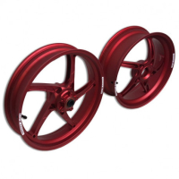 ROUE AVANT 17 X 3.5 ALUMINIUM FORGE PIEGA R POUR PISTE OZ - Couleur : ROUGE MAT