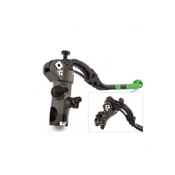 MAITRE CYLINDRE DE FREIN 19X19 CNC AVEC LEVIER REPLIABLE - Couleur : NOIR