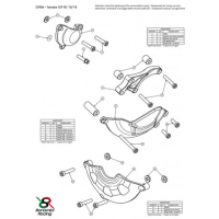 YAMAHA R3 KIT PROTECTION CARTER COTE GAUCHE ET DROIT ALU TAILLE MASSE BONAMICI - Couleur : OR