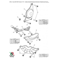 HONDA CBR 1000 KIT PROTECTION CARTER COTE GAUCHE ET DROIT ALU TAILLE MASSE BONAM - Couleur : NOIR