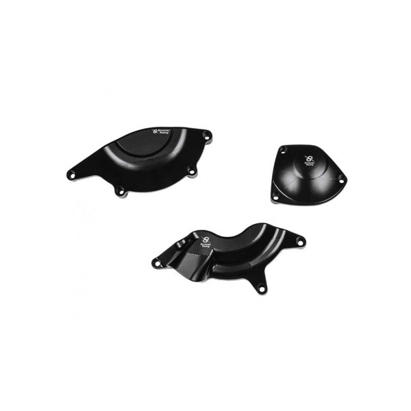 TRIUMPH STREET TRIPLE 765 KIT PROTECTION CARTER COTE GAUCHE ET DROIT ALU TAILLE - Couleur : NOIR