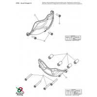 DUCATI PANIGALE V4 KIT PROTECTION CARTER COTE GAUCHE ET DROIT ALU TAILLE MASSE B - Couleur : ORANGE