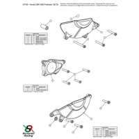 HONDA CBR 1000 KIT PROTECTION CARTER COTE GAUCHE ET DROIT ALU TAILLE MASSE BONAM - Couleur : OR