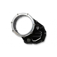 Couvercle transparent pour embrayages à huile Ducati - Couleur carter : NOIR, Couleur entourage : ROUGE