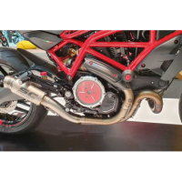 Couvercle transparent pour embrayages à huile Ducati - Couleur entourage : ROUGE, Couleur carter : NOIR