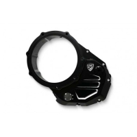 Couvercle transparent pour embrayages à huile Ducati - Couleur carter : NOIR, Couleur entourage : ROUGE