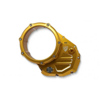 Couvercle transparent pour embrayages à huile Ducati - Couleur entourage : NOIR, Couleur carter : ORA
