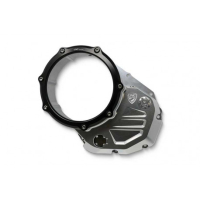 Couvercle transparent pour embrayages à huile Ducati - Couleur entourage : NOIR, Couleur carter : ORA