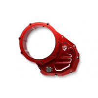 Couvercle transparent pour embrayages à huile Ducati - Couleur entourage : ROUGE, Couleur carter : NOIR