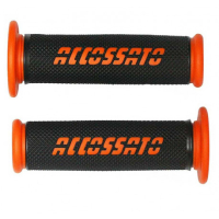 PAIRE POIGNEE RACING LOGO ACCOSSATO - Couleur : ORANGE