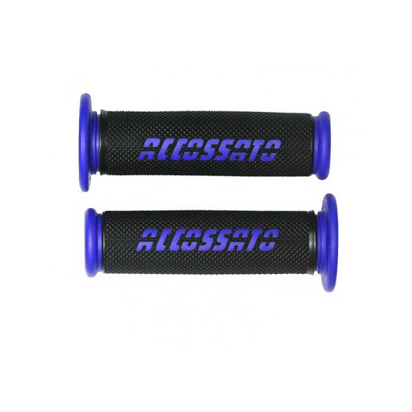 PAIRE POIGNEE RACING LOGO ACCOSSATO - Couleur : BLEU