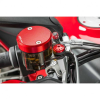 COUVERCLE CNC RACINGPOUR Bocaux frein - embrayage AVANT ORIGINE DIA56MM - Couleur : ROUGE