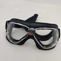 LUNETTES NANNINI BIKER - Couleur : Ruthénium - Cuir noir, Couleur verre : ECRAN Miroir argenté