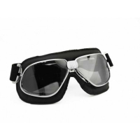 LUNETTES NANNINI BIKER - Couleur : Ruthénium - Cuir noir, Couleur verre : ECRAN Miroir argenté