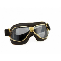 LUNETTES NANNINI BIKER - Couleur : Ruthénium - Cuir noir, Couleur verre : ECRAN Miroir argenté