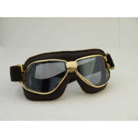 LUNETTES NANNINI BIKER - Couleur : Ruthénium - Cuir noir, Couleur verre : ECRAN Miroir argenté