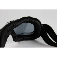 LUNETTES NANNINI CUSTOM - Couleur : Chrome poli - Cuir noir, Couleur verre : ECRAN Clair antibuée