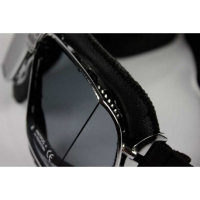 LUNETTES NANNINI CUSTOM - Couleur : Chrome poli - Cuir noir, Couleur verre : ECRAN Clair antibuée