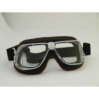 LUNETTES NANNINI CUSTOM - Couleur : Chrome poli - Cuir noir, Couleur verre : ECRAN Clair antibuée