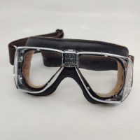LUNETTES NANNINI CUSTOM - Couleur : Chrome poli - Cuir marron, Couleur verre : ECRAN Clair antibuée