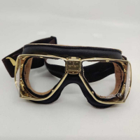 LUNETTES NANNINI CUSTOM - Couleur : Chrome poli - Cuir marron, Couleur verre : ECRAN Clair antibuée
