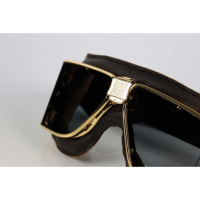 LUNETTES NANNINI CUSTOM - Couleur : Chrome poli - Cuir marron, Couleur verre : ECRAN Clair antibuée