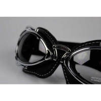 LUNETTES NANNINI HOT ROD - Couleur : Marron - Cuir marron - Surpiqûres marron, Couleur verre : ECRAN Clair antibuée