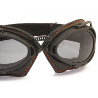 LUNETTES NANNINI HOT ROD - Couleur : Marron - Cuir marron - Surpiqûres marron, Couleur verre : ECRAN Clair antibuée