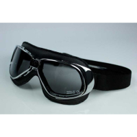 LUNETTES NANNINI RIDER - Couleur : Chrome poli - Cuir noir, Couleur verre : ECRAN Miroir argenté