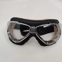 LUNETTES NANNINI RIDER - Couleur : Chrome poli - Cuir noir, Couleur verre : ECRAN Miroir argenté