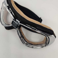 LUNETTES NANNINI RIDER - Couleur : Chrome poli - Cuir noir, Couleur verre : ECRAN Miroir argenté