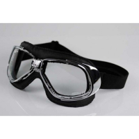 LUNETTES NANNINI RIDER - Couleur : Chrome poli - Cuir marron, Couleur verre : ECRAN Clair antibuée