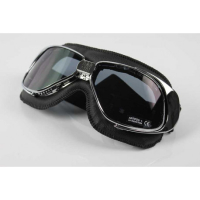 LUNETTES NANNINI RIDER - Couleur : Chrome poli - Cuir marron, Couleur verre : ECRAN Clair antibuée