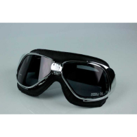 LUNETTES NANNINI RIDER - Couleur : Chrome poli - Cuir marron, Couleur verre : ECRAN Clair antibuée