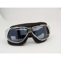 LUNETTES NANNINI RIDER - Couleur : Chrome poli - Cuir marron, Couleur verre : ECRAN Clair antibuée