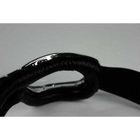 LUNETTES NANNINI RIDER - Chrome poli - Cuir noir - Surpiqûres orange