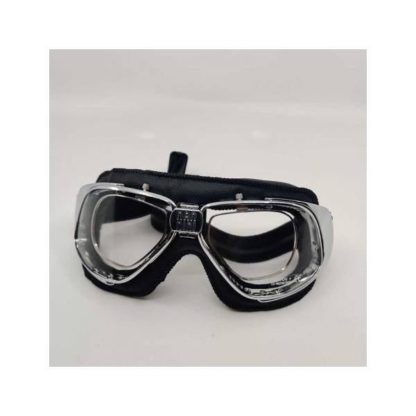 LUNETTES NANNINI RIDER4v - Couleur : Chrome poli - Cuir noir, Couleur verre : ECRAN Clair antibuée