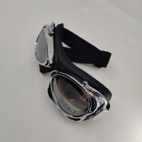 LUNETTES NANNINI STREETFIGHTER - Couleur : Chrome poli - Cuir noir, Couleur verre : ECRAN Miroir argenté