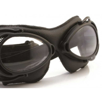 LUNETTES NANNINI STREETFIGHTER - Couleur : Chrome poli - Cuir noir, Couleur verre : ECRAN Miroir argenté