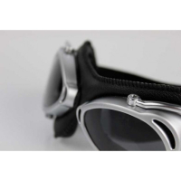 LUNETTES NANNINI STREETFIGHTER - Couleur : Chrome poli - Cuir noir, Couleur verre : ECRAN Miroir argenté