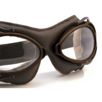LUNETTES NANNINI STREETFIGHTER - Couleur : Chrome poli - Cuir noir, Couleur verre : ECRAN Miroir argenté