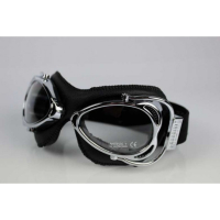 LUNETTES NANNINI STREETFIGHTER - Couleur : Noir - Cuir noir - Surpiqûres noires, Couleur verre : ECRAN Clair antibuée 