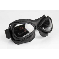 LUNETTES NANNINI STREETFIGHTER - Chrome mat - Cuir noir - Surpiqûres noires