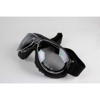 LUNETTES NANNINI TT - Couleur : Chrome poli - Cuir marron, Couleur verre : ECRAN Jaune