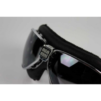 LUNETTES NANNINI TT - Couleur : Chrome poli - Cuir marron, Couleur verre : ECRAN Jaune