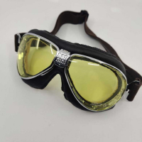LUNETTES NANNINI TT - Couleur : Chrome poli - Cuir marron, Couleur verre : ECRAN Jaune