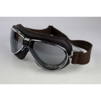 LUNETTES NANNINI TT - Couleur : Chrome poli - Cuir marron, Couleur verre : ECRAN Jaune