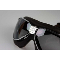 LUNETTES NANNINI TT - Couleur : Chrome poli - Cuir marron, Couleur verre : ECRAN Jaune